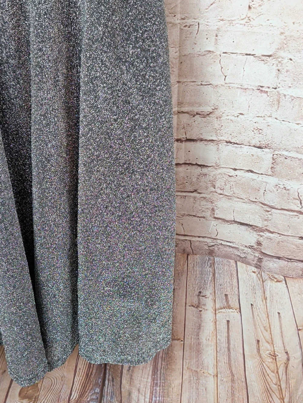 Apricot Silver Sparkle V-Neck Sleeveless Party Dress Large Nwt - Picture 3 of 10